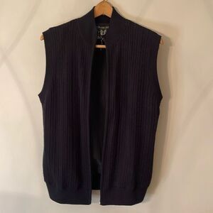 Scottish Winds Lined Cable Knit Zip Up Vest Black Size XL - Sea Trail